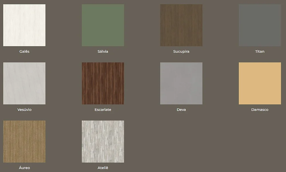Tabela de cores MDF Arauco — Linha Renova