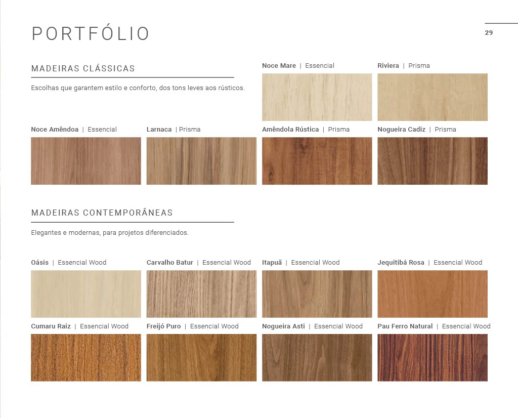 Tabela de cores MDF Duratex — Cumaru